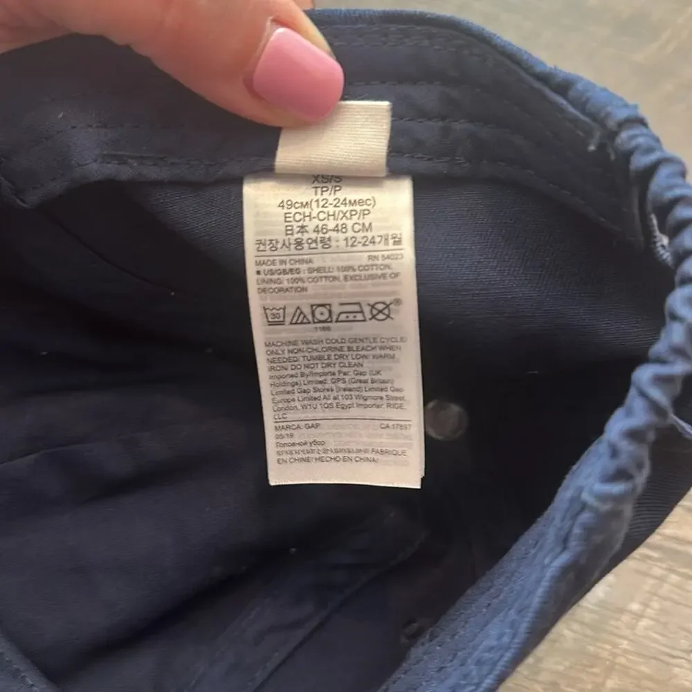 babyGAP‎ XS/S Navy Blue/Pink Felt Logo Baseball Cap